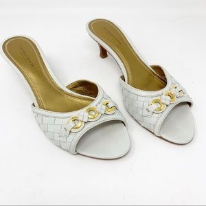 Bottega Venata Woven Heeled Sandals Size 9.